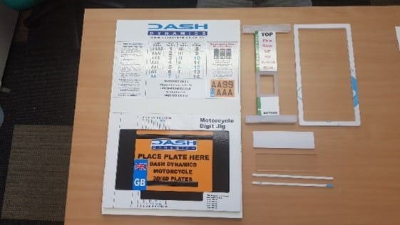 Motorcycle number plate Jig