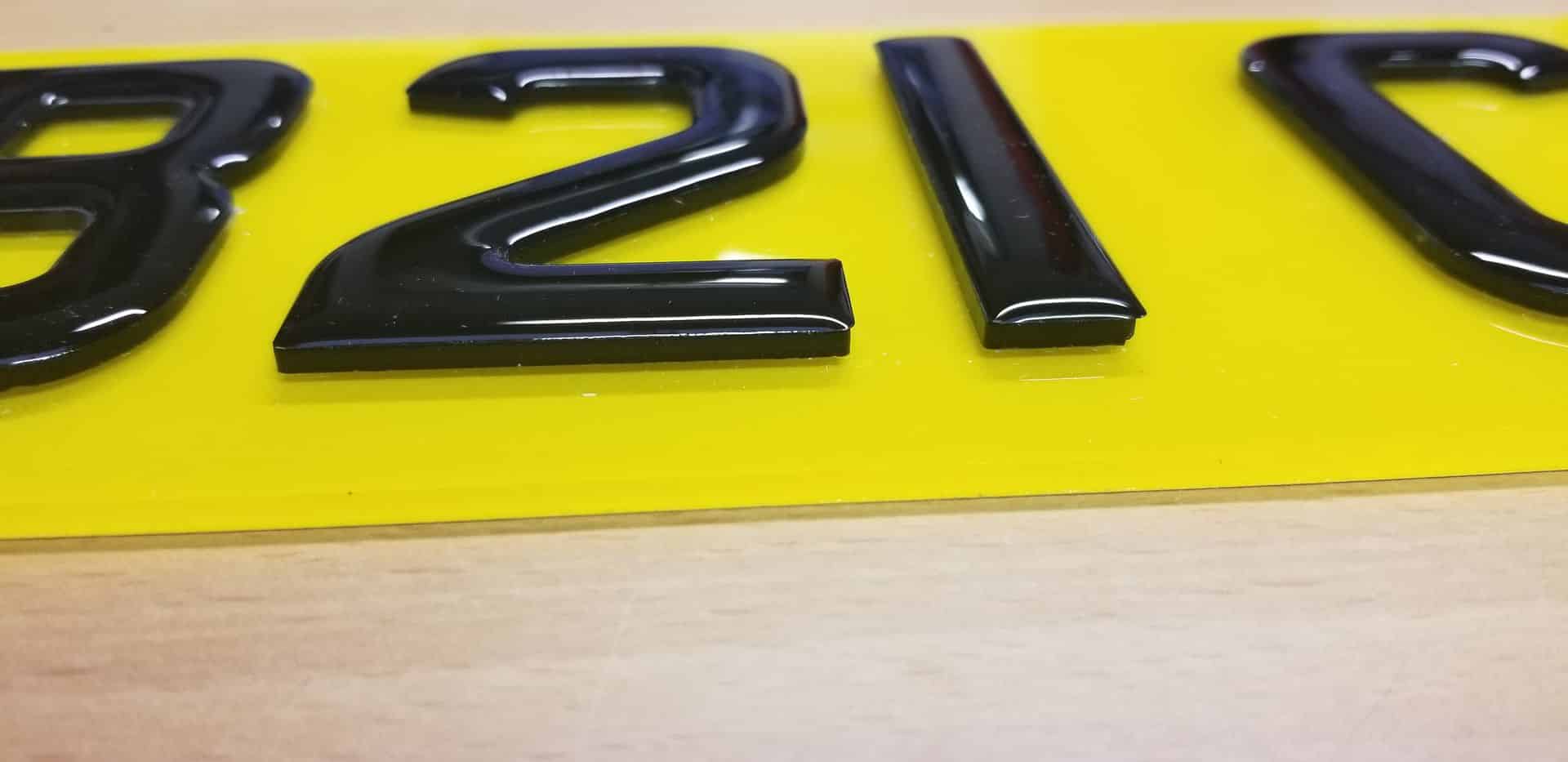 '21' 3D Gel Number Plate Letters