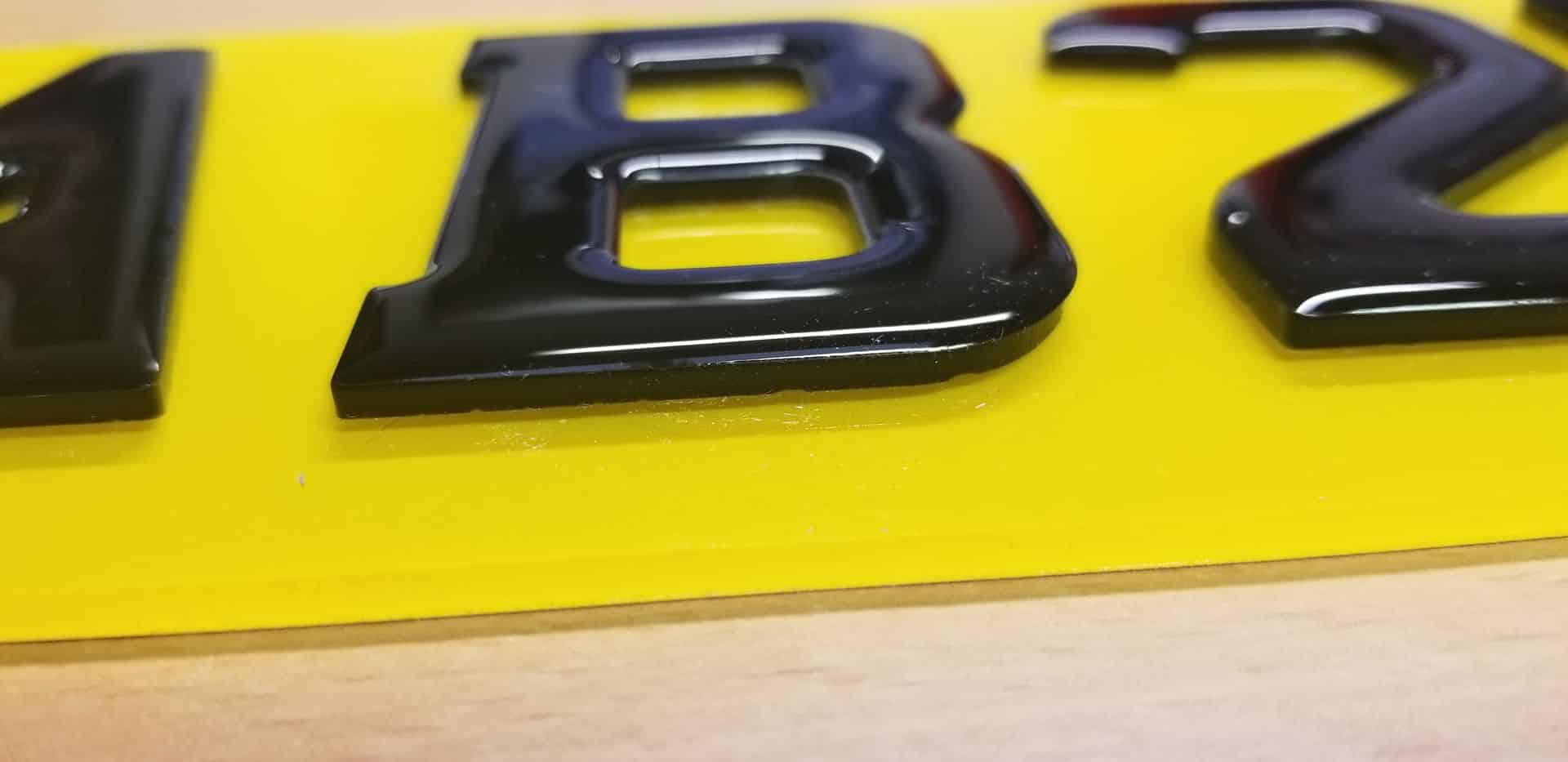 3D Gel Number Plate Letters close