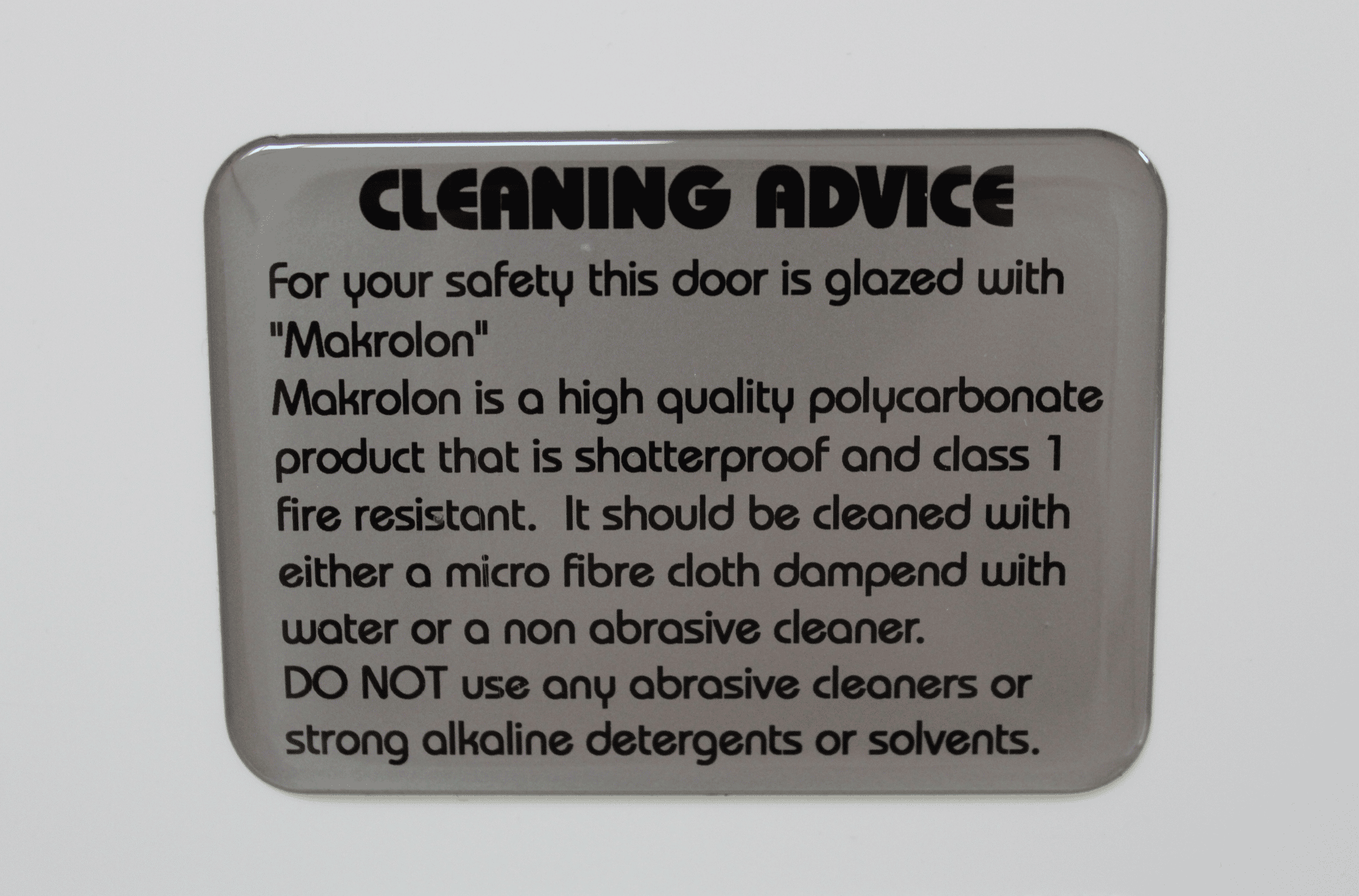 Cleaning Advice Domed Badge