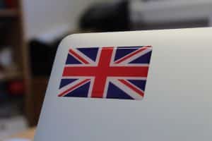 Union Jack Domed Rectangular Badge