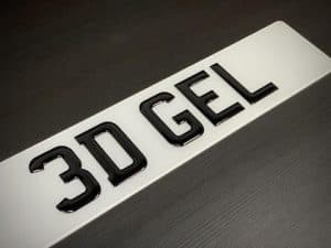 3D Black Gel Number Plate Letters and Digits