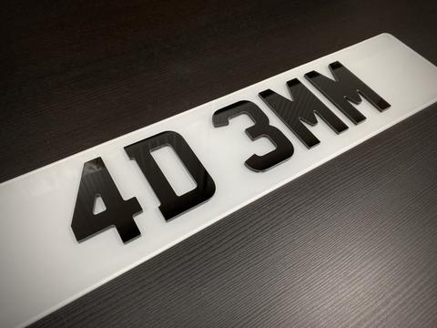 4D Acrylic Number Plate Letters and Digits