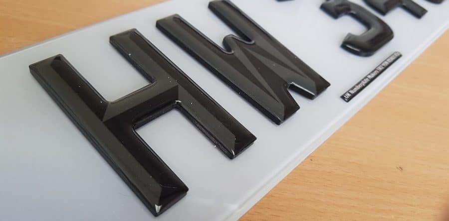 HW 3D Gel Number Plate Letters