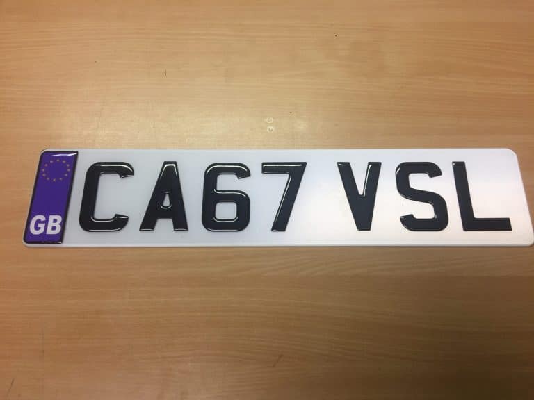 CA67 VSL - 3D Number Plate Letters
