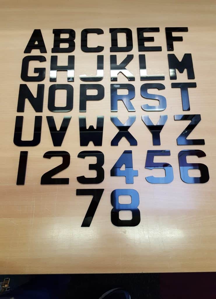 4d acrylic Number Plate Letters