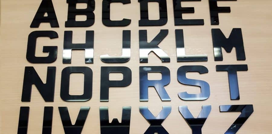 4d Domed Number Plate Letters