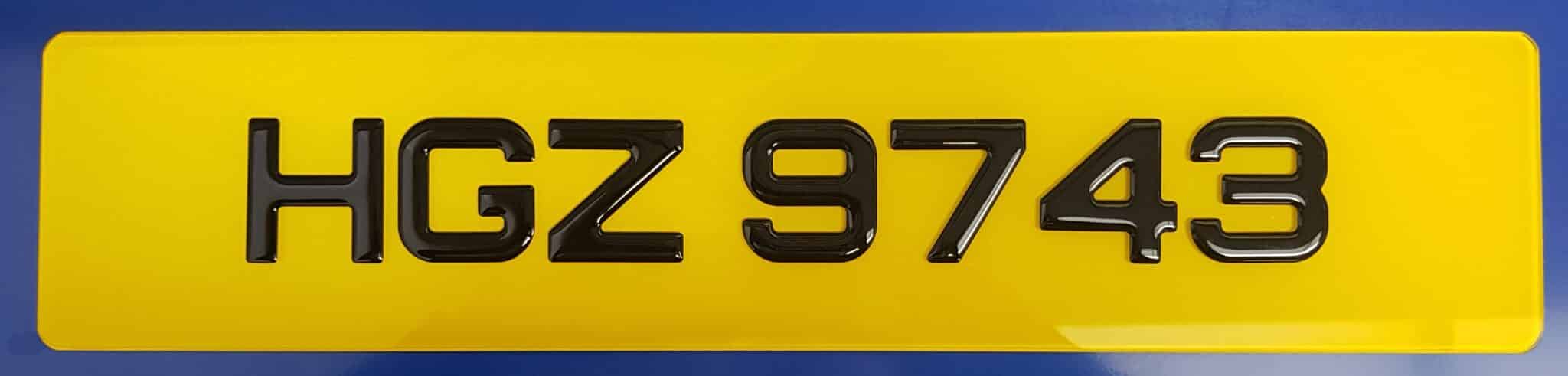 Gel metro number plate letters