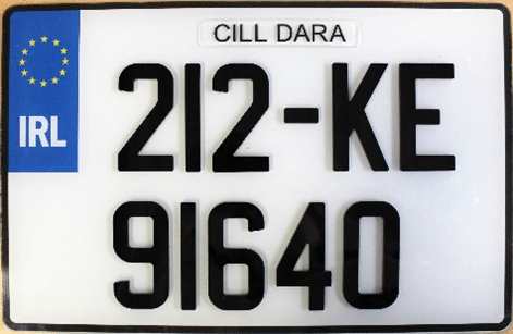 Dash Dynamics Irish Motorbike number plate 70 x 36mm