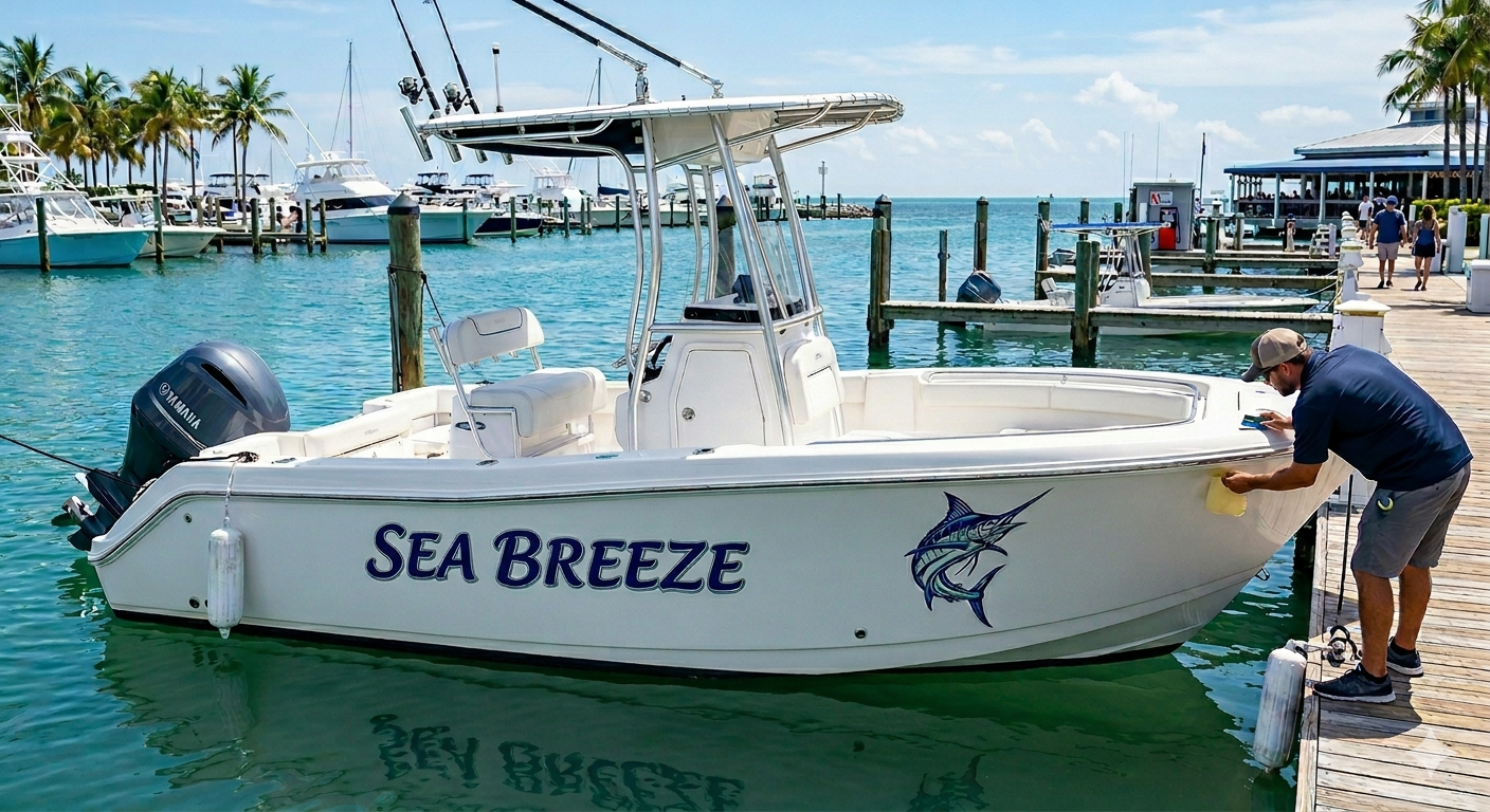 Custom Vinyl Boat Decals and Lettering Custom Vinyl Boat Decals and Lettering