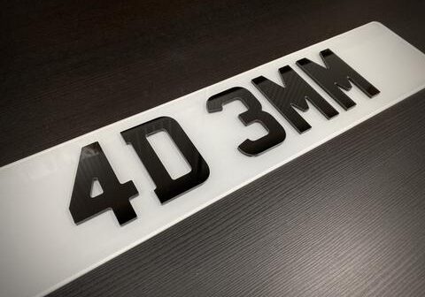 4D Acrylic Number Plate Letters and Digits